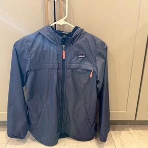 Patagonia Kids Navy Raincoat with Orange Accents